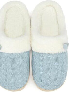 Women's Fuzzy House Slippers Memory Foam Cute Ladies Home Shoes